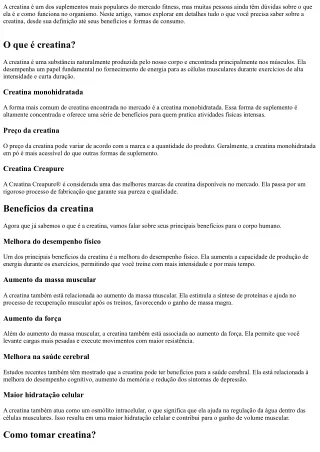 a creatina um dos suplementos mais populares