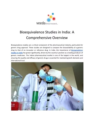 bioequivalence studies in india a comprehensive