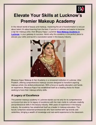Best Makeup Academy in Lucknow