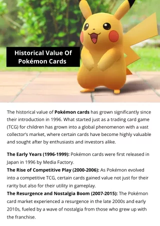 Historical Value Of Pokémon Cards