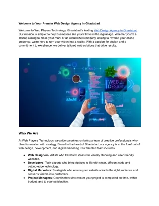 _Web Design Agency in Ghaziabad