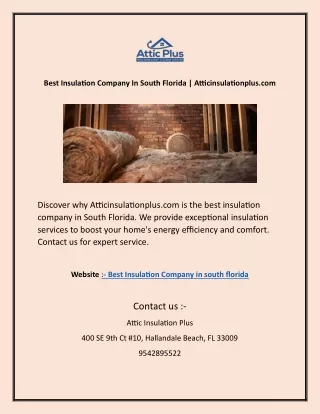 Best Insulation Company In South Florida | Atticinsulationplus.com