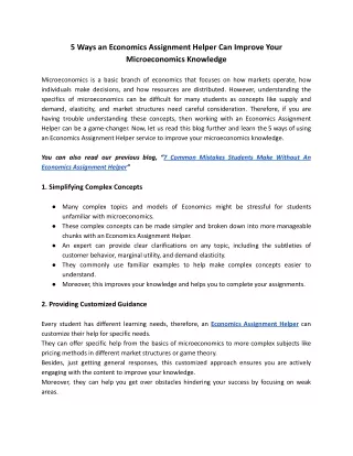 5 Ways an Economics Assignment Helper Can Improve Your Microeconomics Knowledge (1)