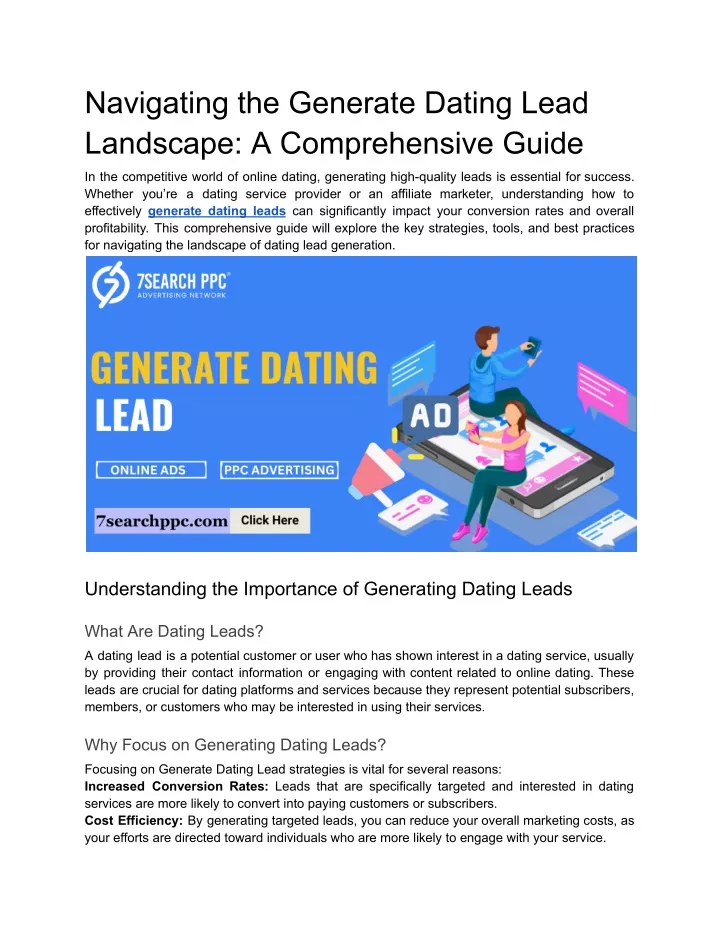 navigating the generate dating lead landscape