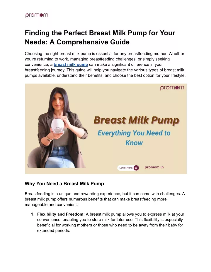 finding the perfect breast milk pump for your