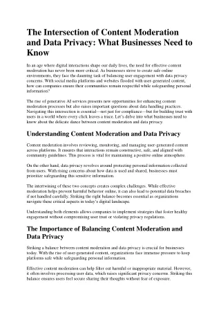 The Intersection of Content Moderation and Data Privacy: Businesses Need to know