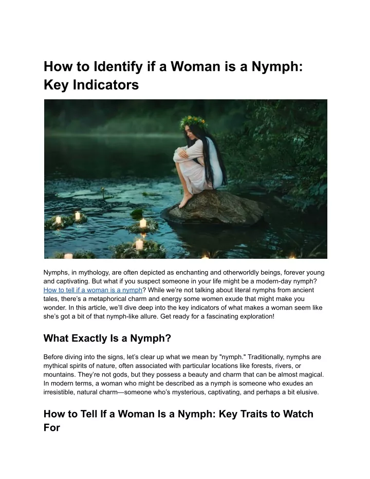 how to identify if a woman is a nymph