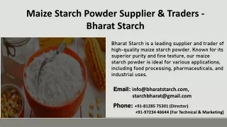 Maize Starch Powder Supplier & Traders - Bharat Starch