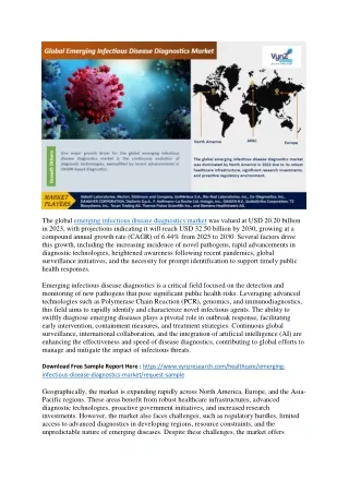 Emerging Infectious Disease Diagnostics Market : Challenges and Opportunities