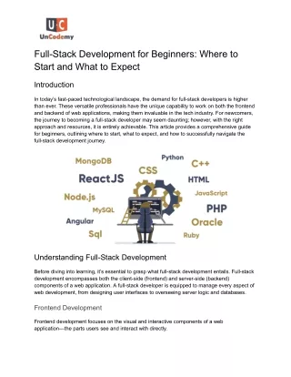 Full-Stack Development for Beginners: Where to Start and What to Expect
