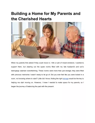 Building a Home for My Parents and the Cherished Hearts