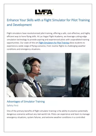enhance your skills with a flight simulator