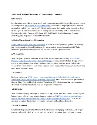 AKB² Small Business Marketing_ A Comprehensive Overview