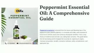 peppermint essential oil a comprehensive guide