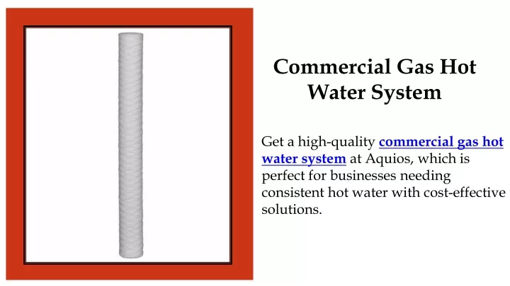 commercial gas hot water system