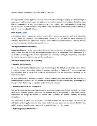 why multi cloud is the key to future proofing