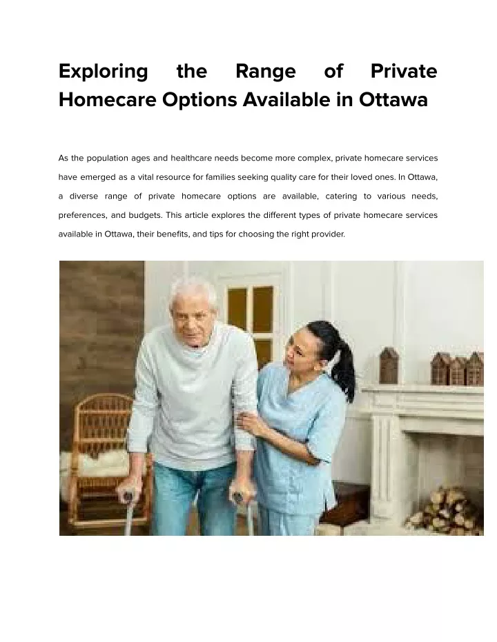 exploring homecare options available in ottawa