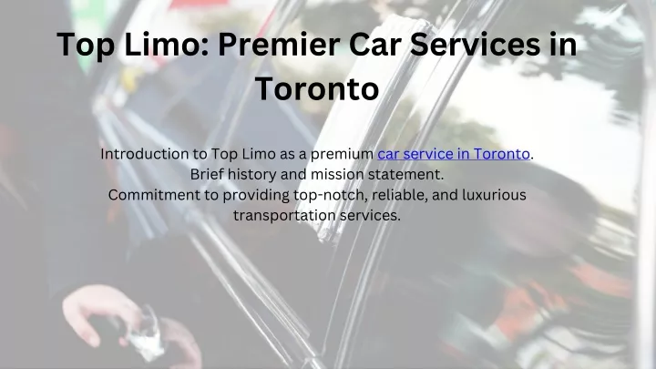 top limo premier car services in toronto