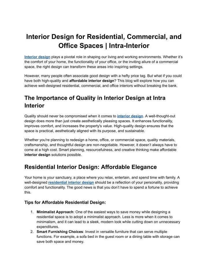 PPT - Interior Design for Residential, Commercial, and Office Spaces ...