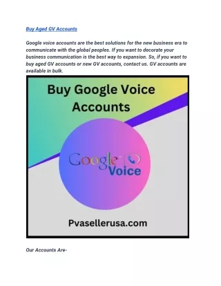 Buy Old Google Voice Accounts | USA Phone Number