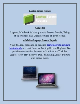 Laptop Screen Repairs Adelaide