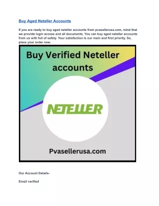 Buy Verified Neteller Accounts - 100% safe & Full