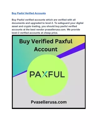 Buy Verified Paxful Account