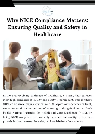 Why NICE Compliance Matters Ensuring Quality and Safety in Healthcare