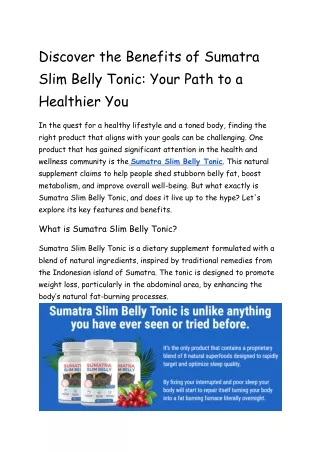 Discover the Benefits of Sumatra Slim Belly Tonic_ Your Path to a Healthier You-1