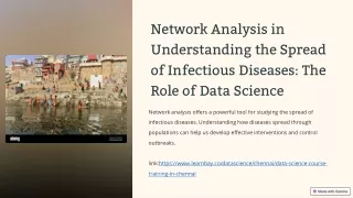 Network Analysis in Understanding the Spread of Infectious Diseases: The Role of