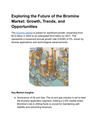 Exploring the Future of the Bromine Market Growth, Trends, and Opportunities