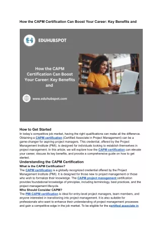 how the capm certification can boost your career