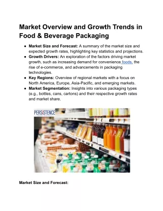 Market Overview and Growth Trends in Food & Beverage Packaging