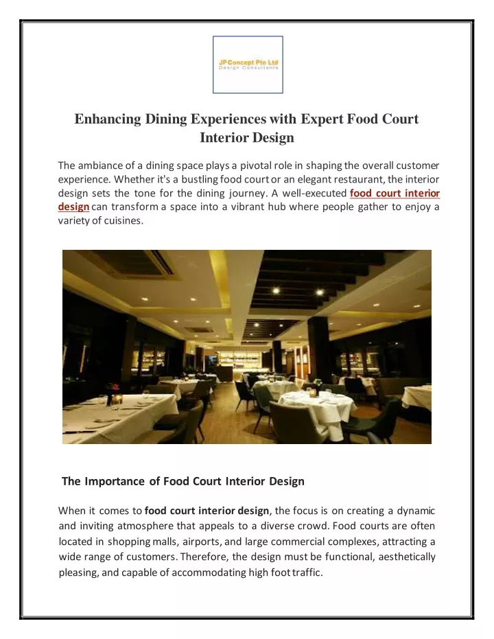 enhancing dining experiences with expert food