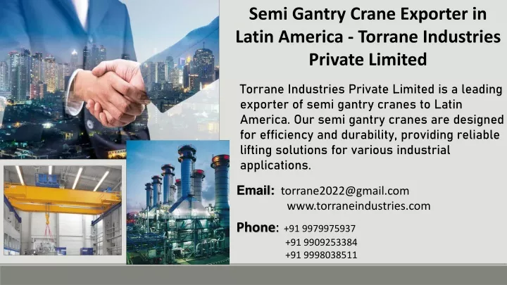 semi gantry crane exporter in latin america