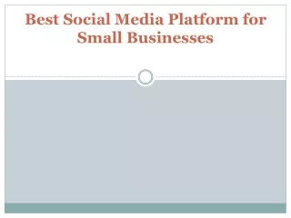 Best Social Media Platform for Small Businesses