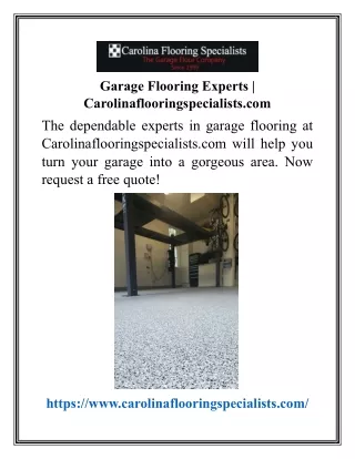 Garage Flooring Experts Carolinaflooringspecialists.com