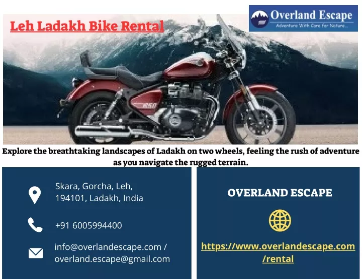 leh ladakh bike rental