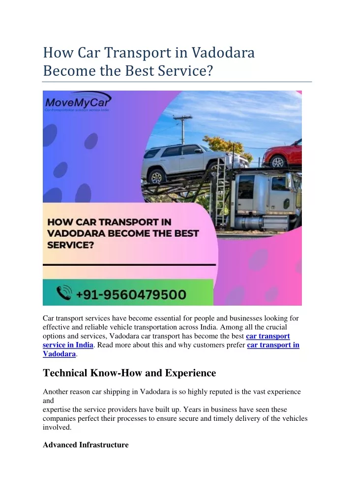 how car transport in vadodara become the best