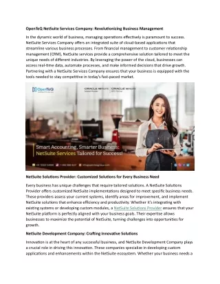 openteq netsuite services company revolutionizing