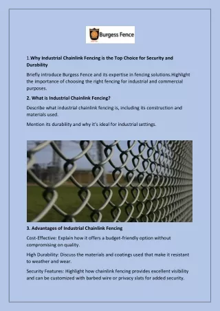 1 why industrial chainlink fencing