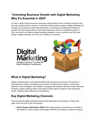 “Unlocking Business Growth with Digital Marketing: Why It’s Essential in 2024”