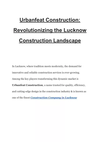 Urbanfeat Construction_ Revolutionizing the Lucknow Construction Landscape