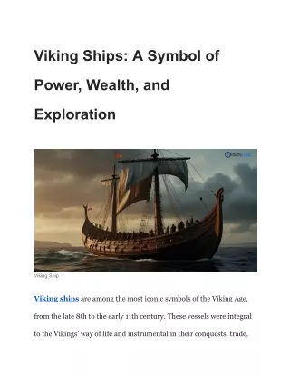 Viking Ships_ A Symbol of Power, Wealth, and Exploration
