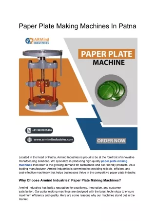 Paper Plate Making Machines In Patna