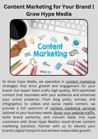 Content Marketing for Your Brand  Grow Hype Media