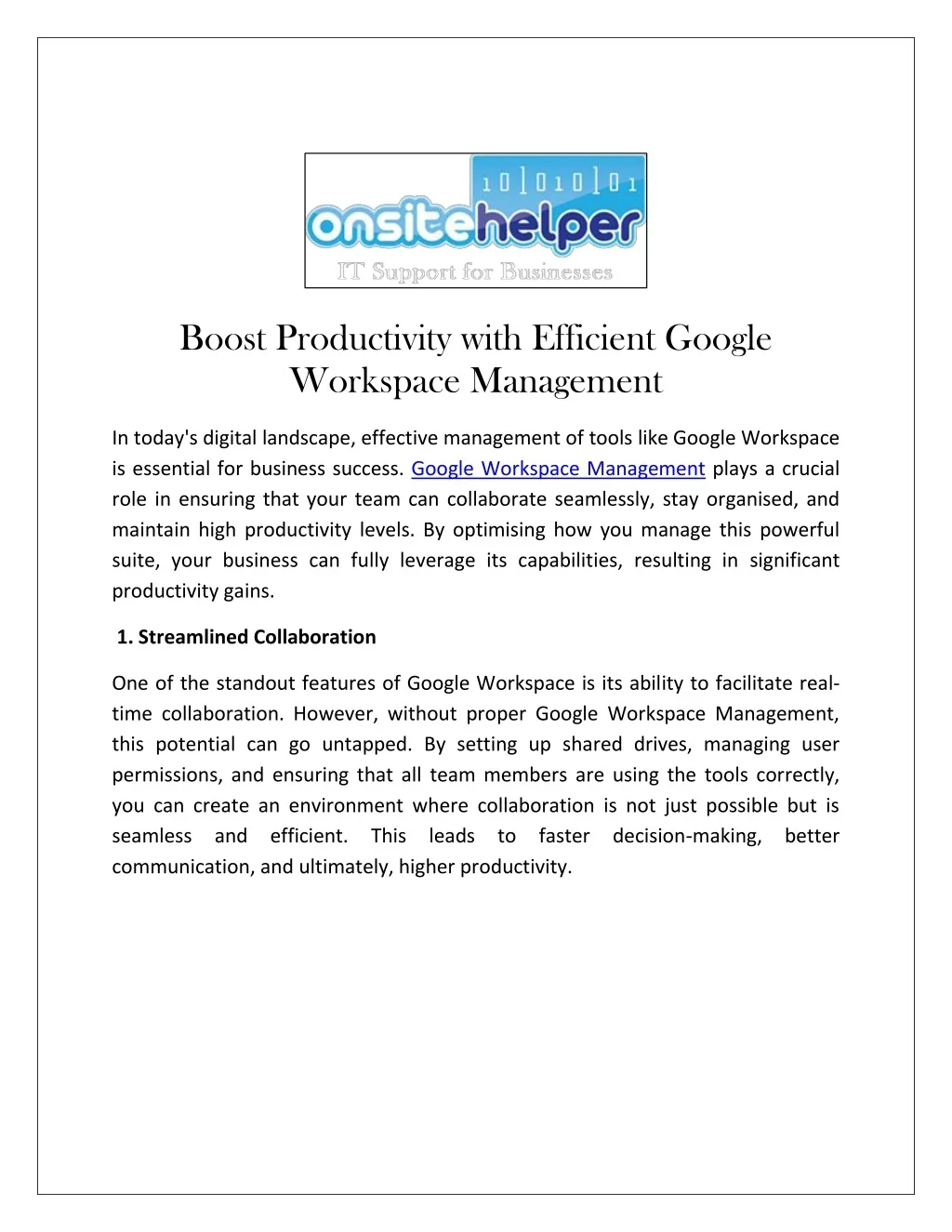 PPT - Boost Productivity with Efficient Google Workspace Management ...