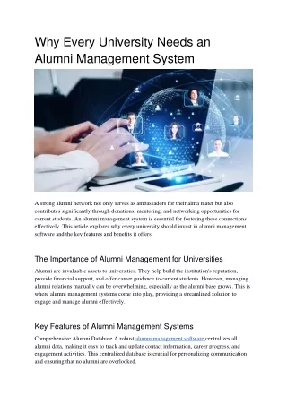 Why Every University Needs an Alumni Management System_ Key Features and Benefits