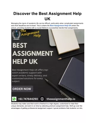 discover the best assignment help uk