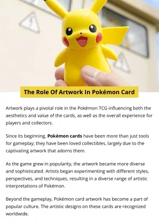 The Role Of Artwork In Pokémon Card